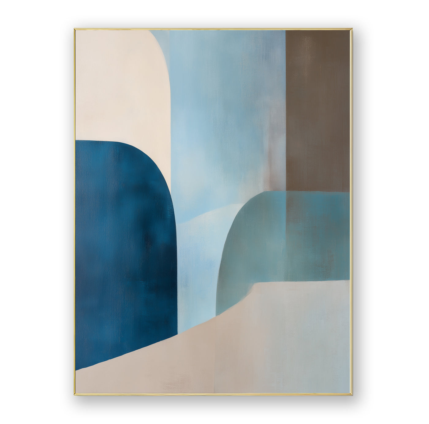 Abstract Blue Beige Canvas Art