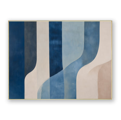 Abstract Blue Beige Canvas Art