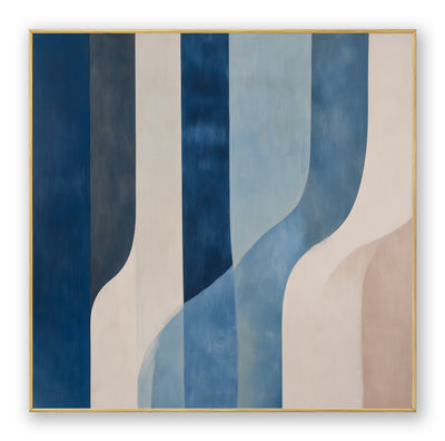 Abstract Blue Beige Canvas Art