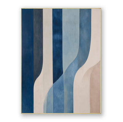 Abstract Blue Beige Canvas Art