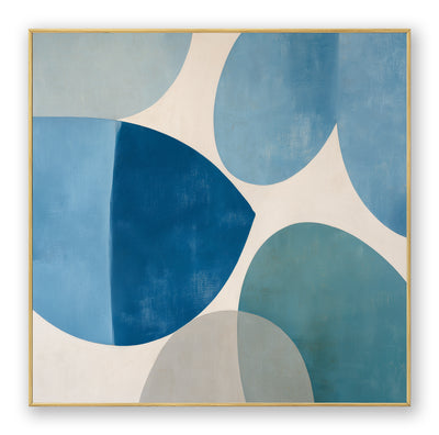 Abstract Blue Geometric Canvas Art