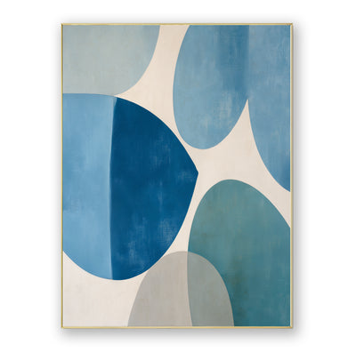 Abstract Blue Geometric Canvas Art