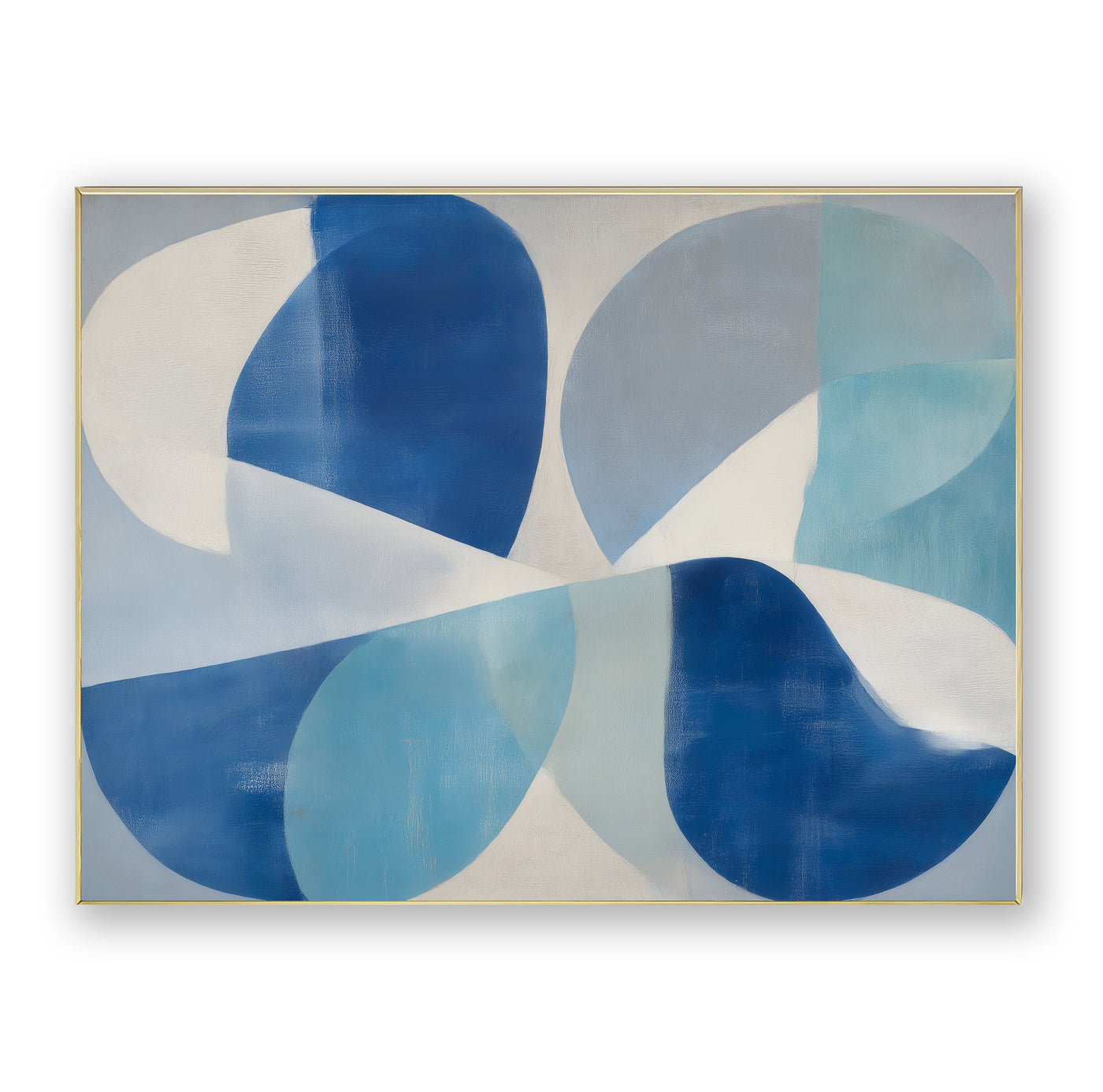 Abstract Blue Geometric Canvas Art