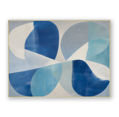 Abstract Blue Geometric Canvas Art