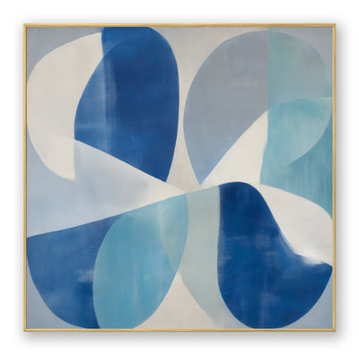Abstract Blue Geometric Canvas Art