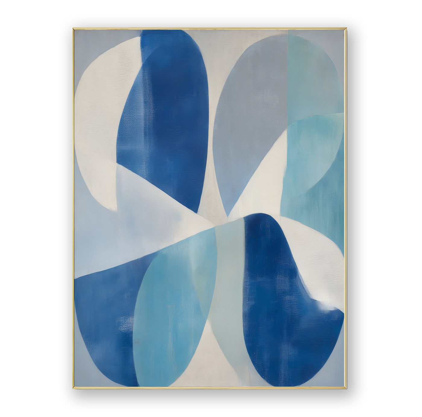 Abstract Blue Geometric Canvas Art