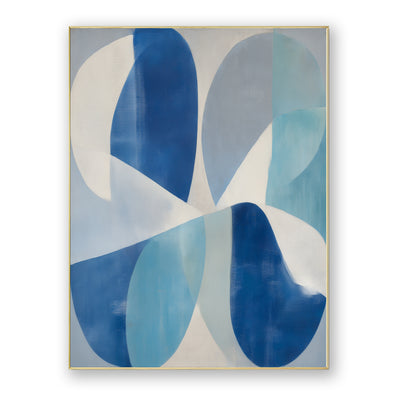 Abstract Blue Geometric Canvas Art