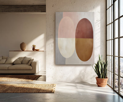 Abstract Beige Brown Canvas Art