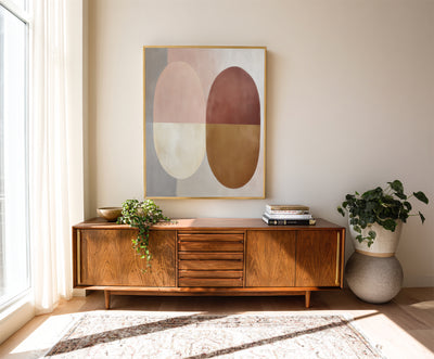 Abstract Beige Brown Canvas Art