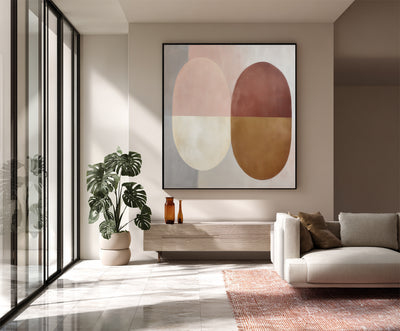 Abstract Beige Brown Canvas Art