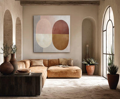 Abstract Beige Brown Canvas Art