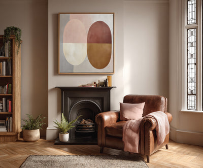 Abstract Beige Brown Canvas Art