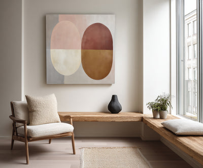 Abstract Beige Brown Canvas Art