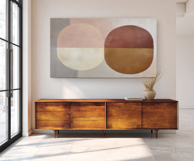 Abstract Beige Brown Canvas Art