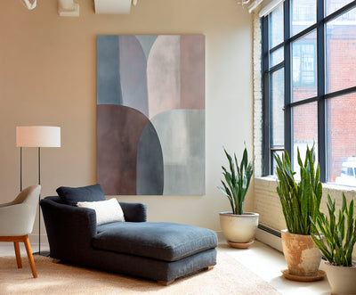 Abstract Blue Brown Canvas Art