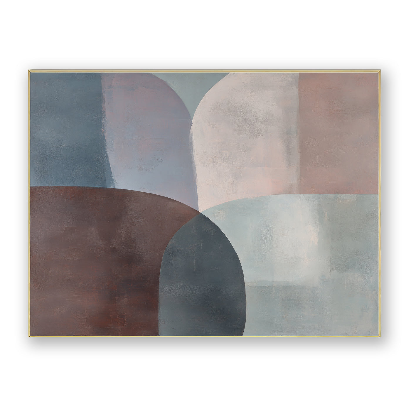 Abstract Blue Brown Canvas Art