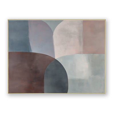 Abstract Blue Brown Canvas Art