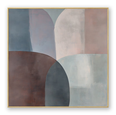 Abstract Blue Brown Canvas Art