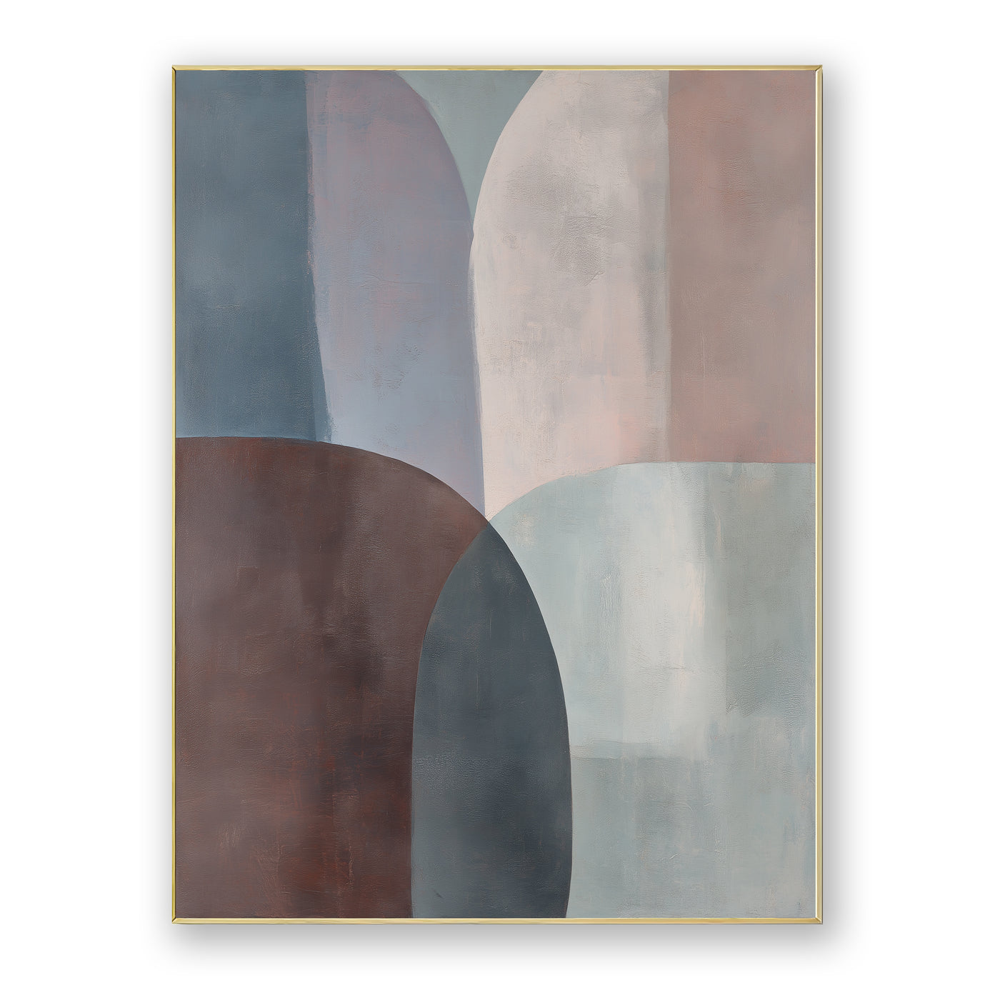 Abstract Blue Brown Canvas Art