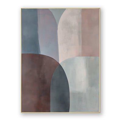 Abstract Blue Brown Canvas Art