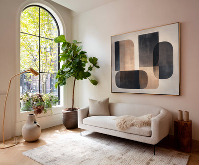 Abstract Black Beige Canvas Art