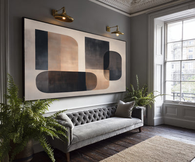 Abstract Black Beige Canvas Art