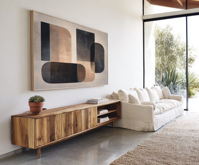 Abstract Black Beige Canvas Art