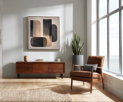 Abstract Black Beige Canvas Art
