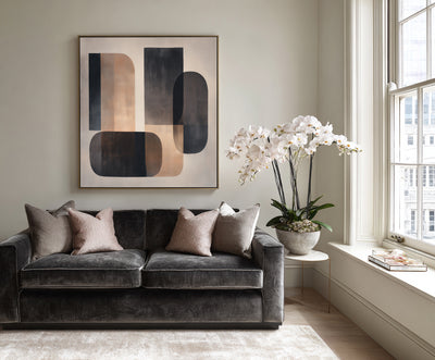 Abstract Black Beige Canvas Art