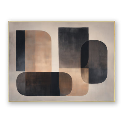Abstract Black Beige Canvas Art