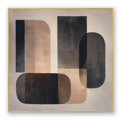 Abstract Black Beige Canvas Art