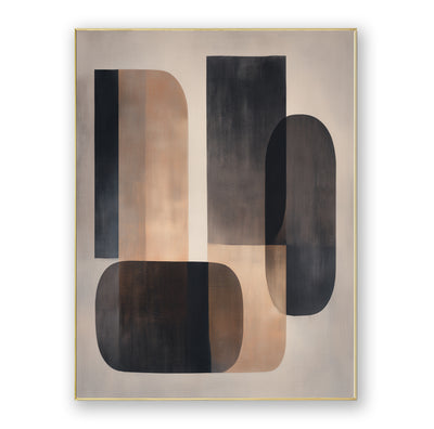 Abstract Black Beige Canvas Art