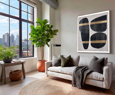 Abstract Black Gold Canvas Art