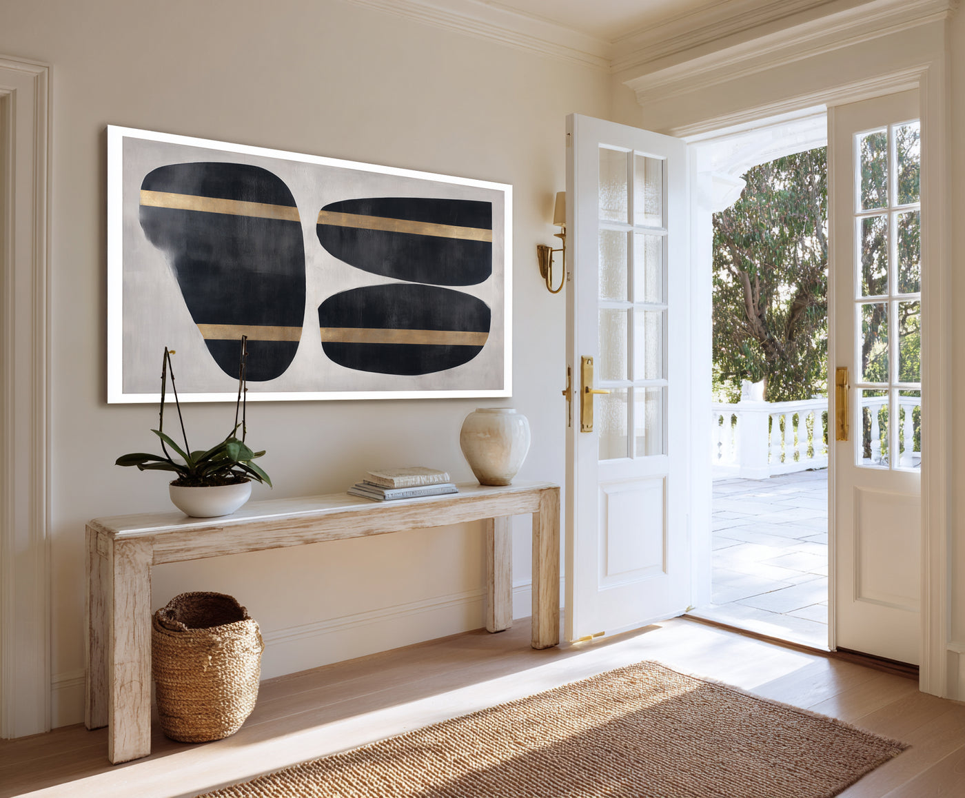 Abstract Black Gold Canvas Art