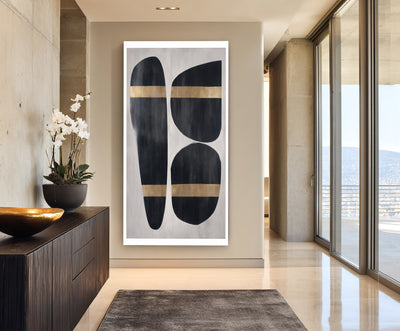 Abstract Black Gold Canvas Art