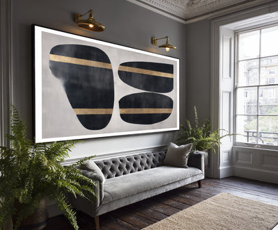 Abstract Black Gold Canvas Art