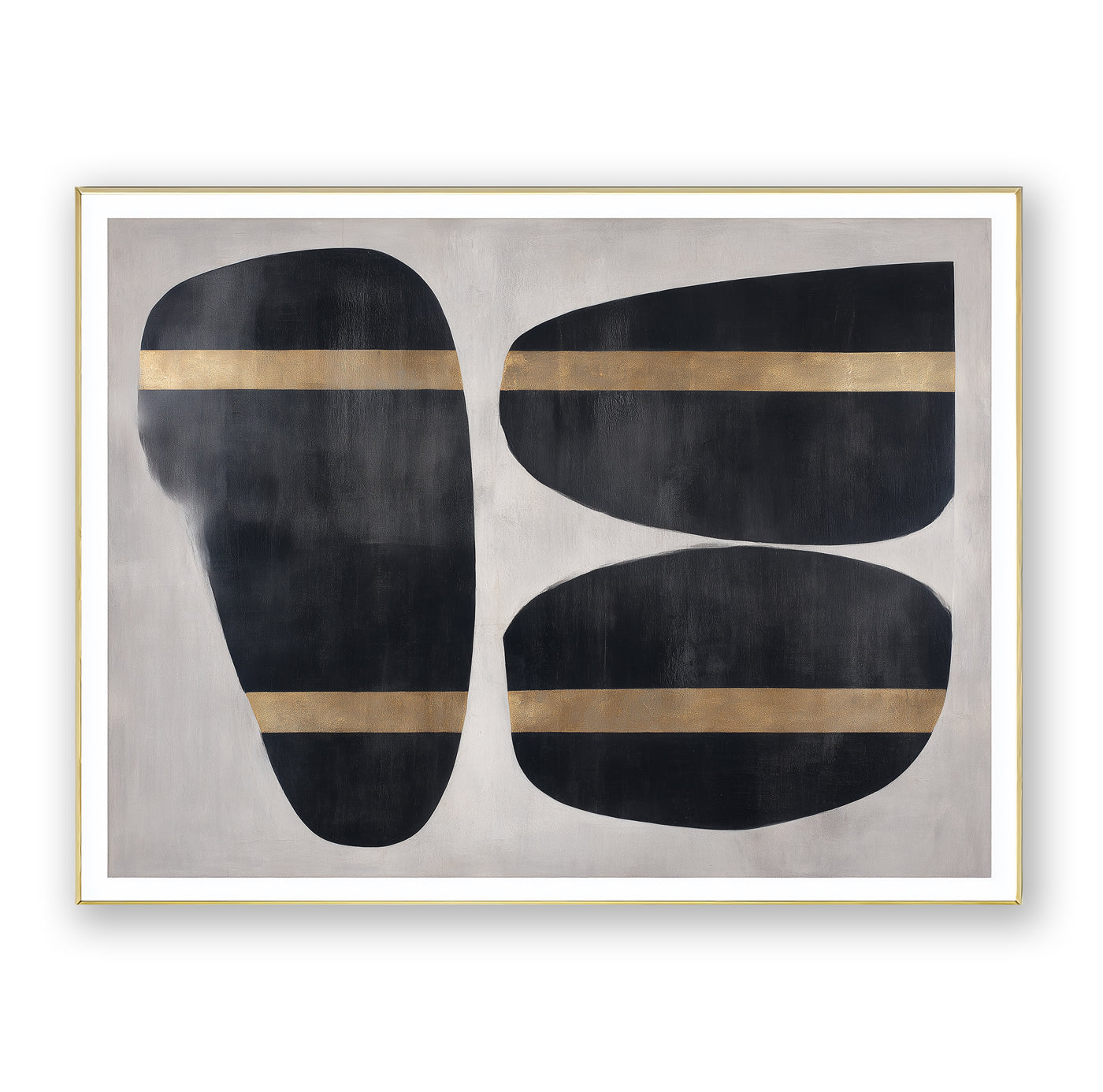 Abstract Black Gold Canvas Art