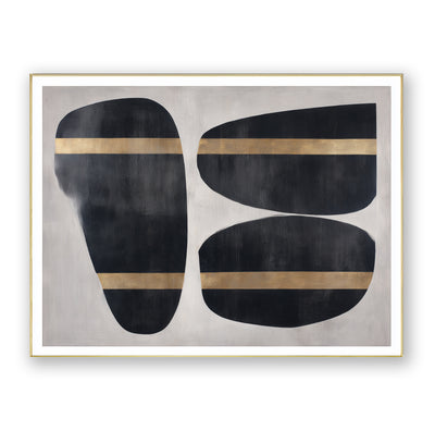 Abstract Black Gold Canvas Art