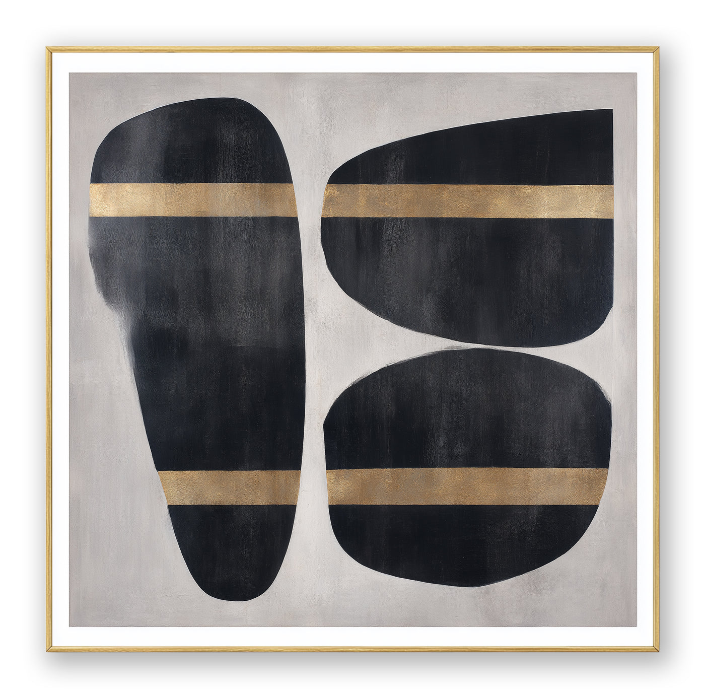 Abstract Black Gold Canvas Art