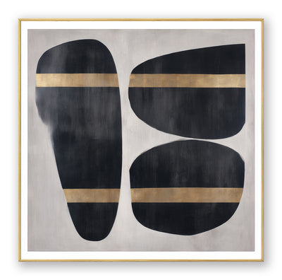 Abstract Black Gold Canvas Art