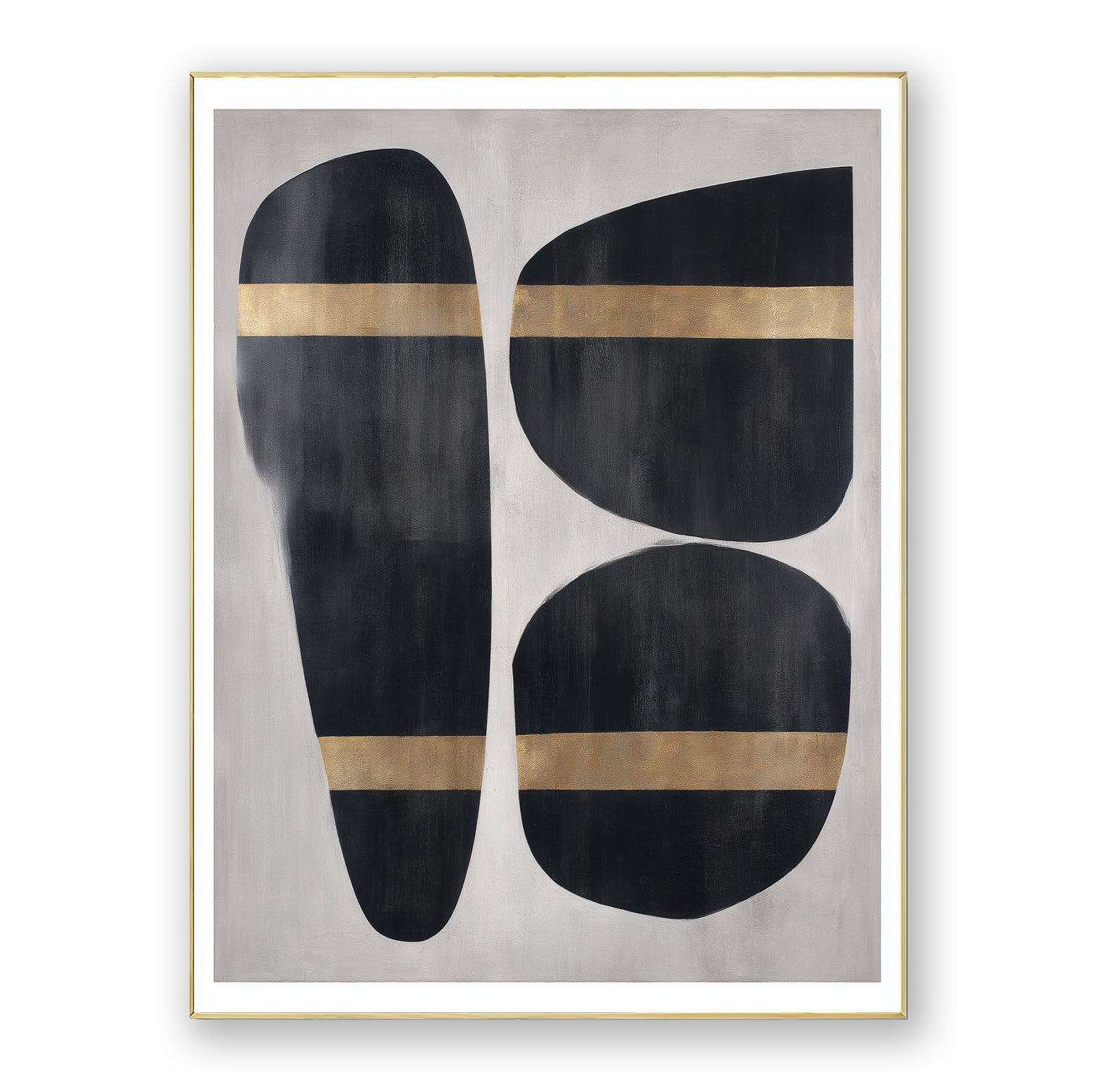 Abstract Black Gold Canvas Art