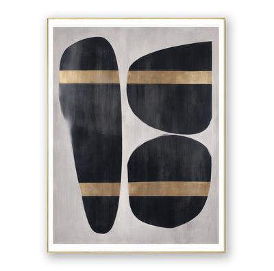 Abstract Black Gold Canvas Art