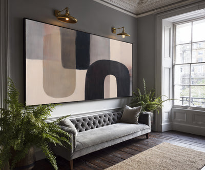 Abstract Black Beige Canvas Art