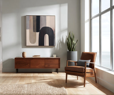 Abstract Black Beige Canvas Art