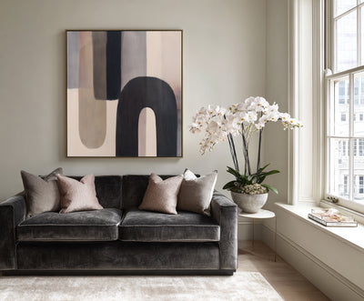 Abstract Black Beige Canvas Art