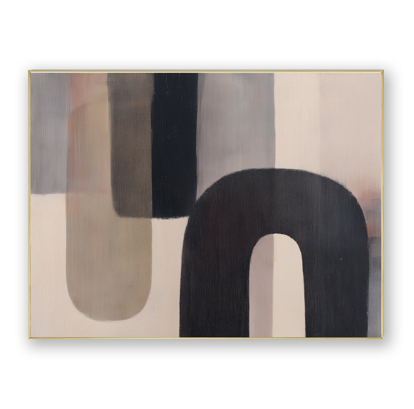 Abstract Black Beige Canvas Art