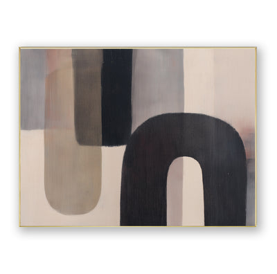 Abstract Black Beige Canvas Art