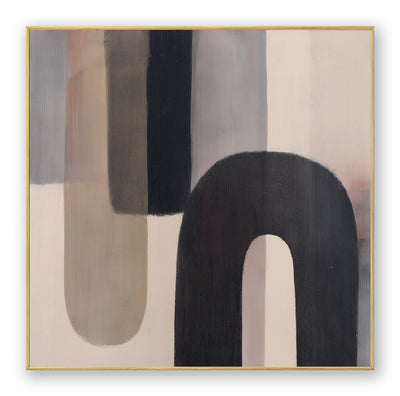 Abstract Black Beige Canvas Art