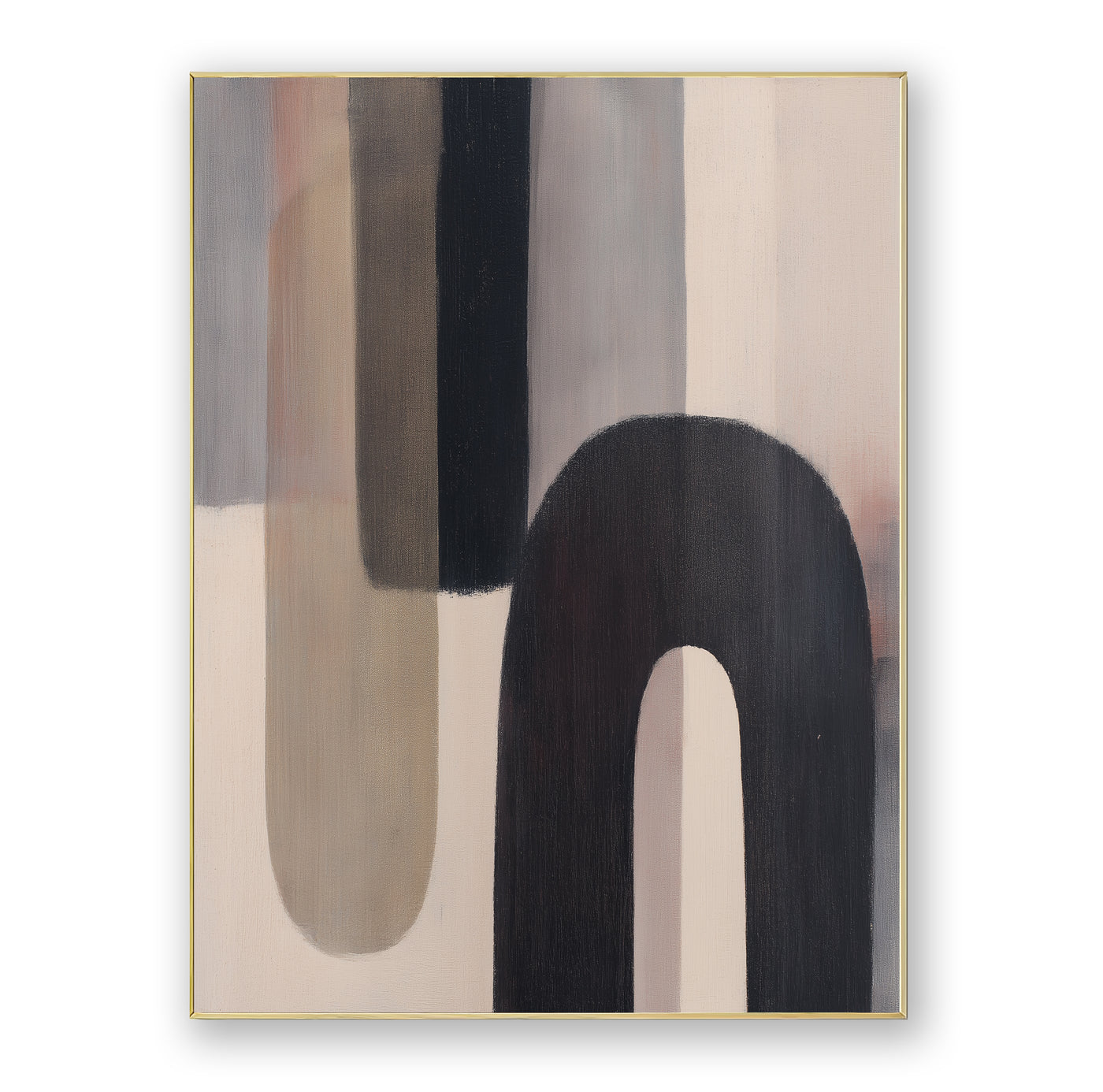 Abstract Black Beige Canvas Art