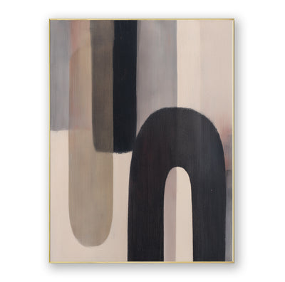 Abstract Black Beige Canvas Art
